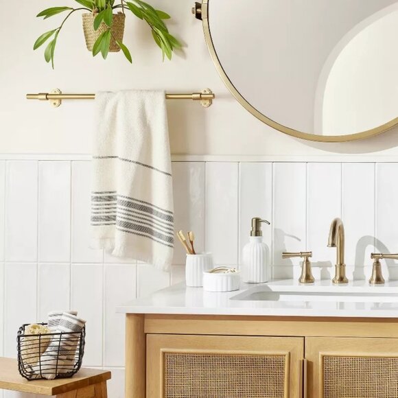 Ribbed Milk Glass Bathroom Tumbler White – Hearth & Hand Magnolia, Target 2023 - Picture 2 of 4